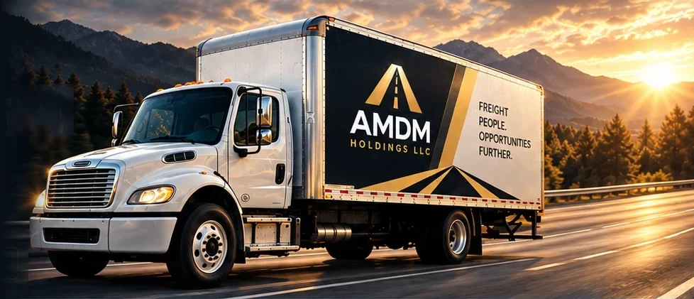 AMDM Holdings box truck in AMDM livery